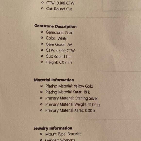 Women’s Bracelet Diamonds Pearl NWOT - Picture 4 of 4